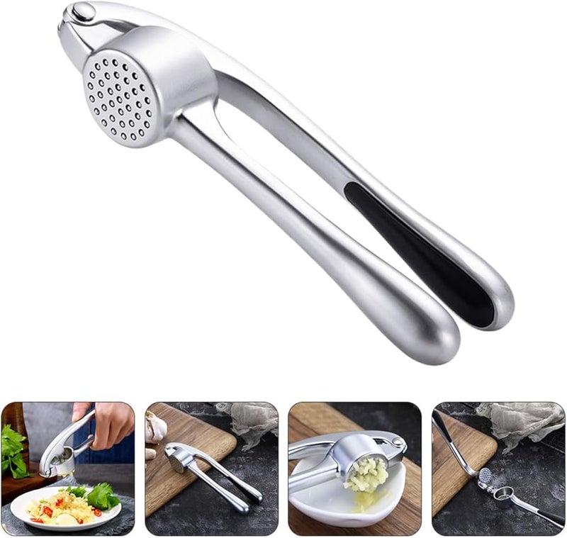 Alloy Garlic Press Crusher Peeler Brush and Scraper Kitchen Gadget Set - Image 3